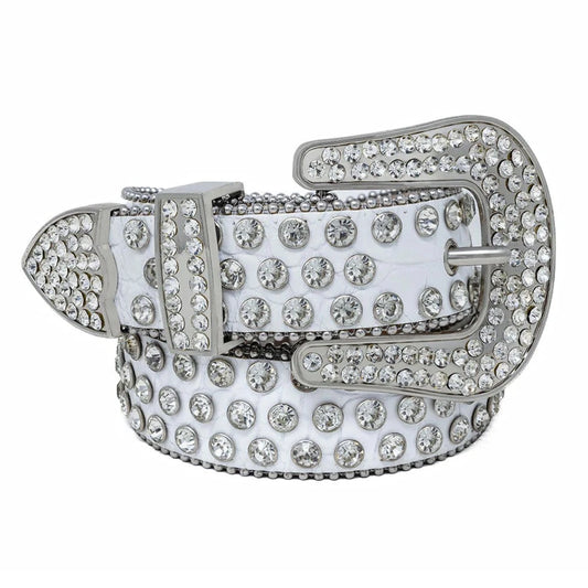 Cinturón Blanco Diamantes