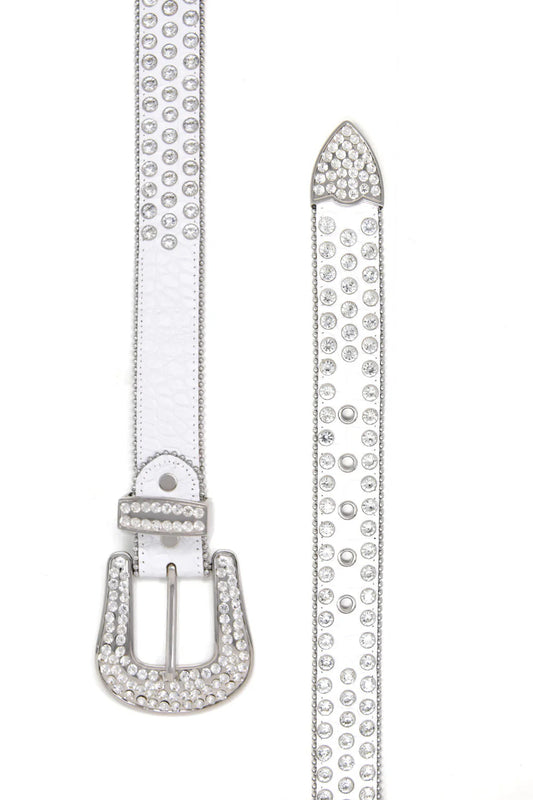 Cinturón Blanco Diamantes